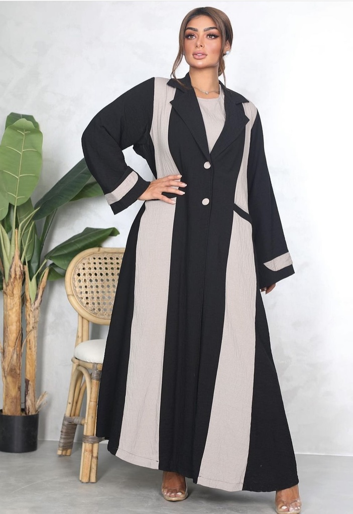 B85-Beige joint and botton blazer