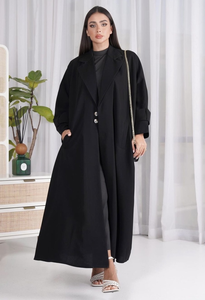 G67-Belt attached cuff and side pockets blazer