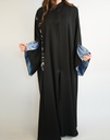 SMA-Pleated blue lining sleeves abaya